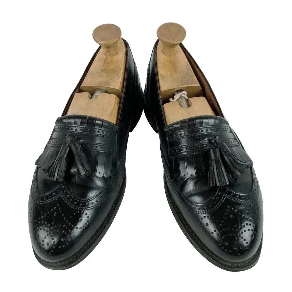 Bostonian Classics Leather Tassel Loafers Mens 8.5 EEE Extra Wide Wingtip Shoes